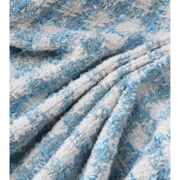 NWT🏷 Double-Breasted Tweed Collared Crop Top🤍🧵 - Picture 3 of 5